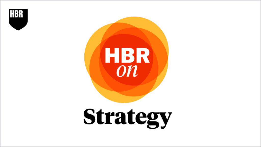 A logo for hbr on strategy