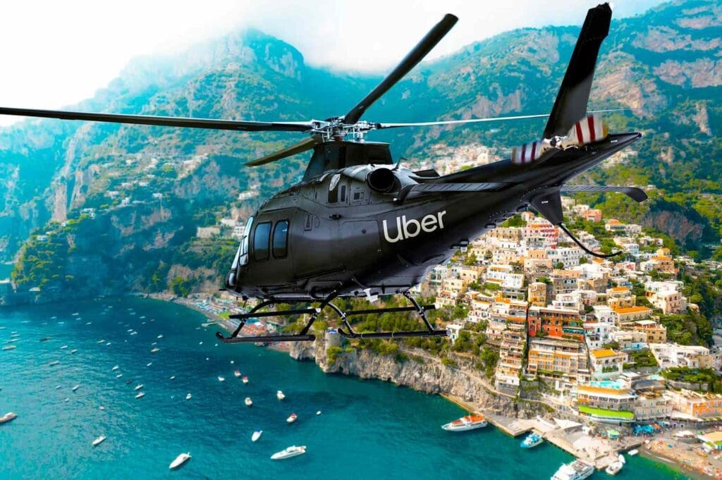 A helicopter marked with