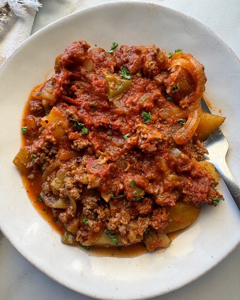 overhead shot of cooked Dolly