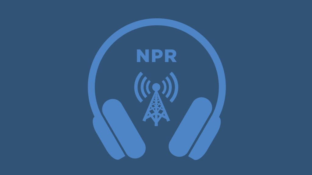 The year in AI and culture : NPR Headphones with NPR logo and radio tower.