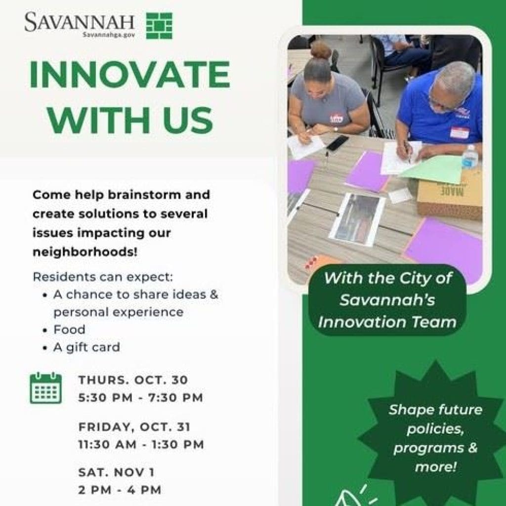 City of Savannah Announces Additional ‘Innovate with Us’ Sessions • Savannah, GA