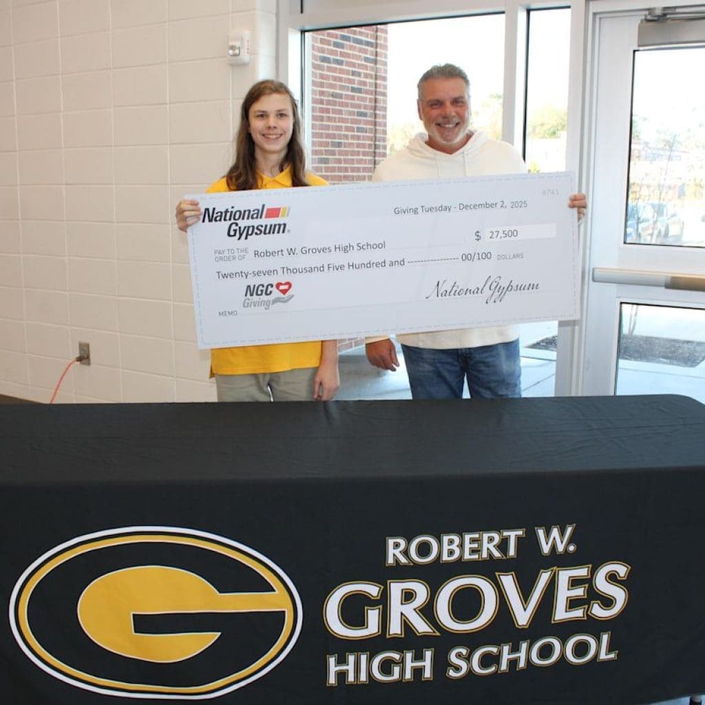Groves High School Receives $27,500 Donation From National Gypsum Company Groves High School Receives $27,500 Donation From National Gypsum Company